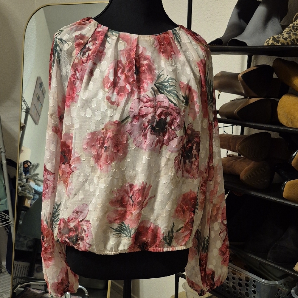 Express Pink Floral Women's Blouse